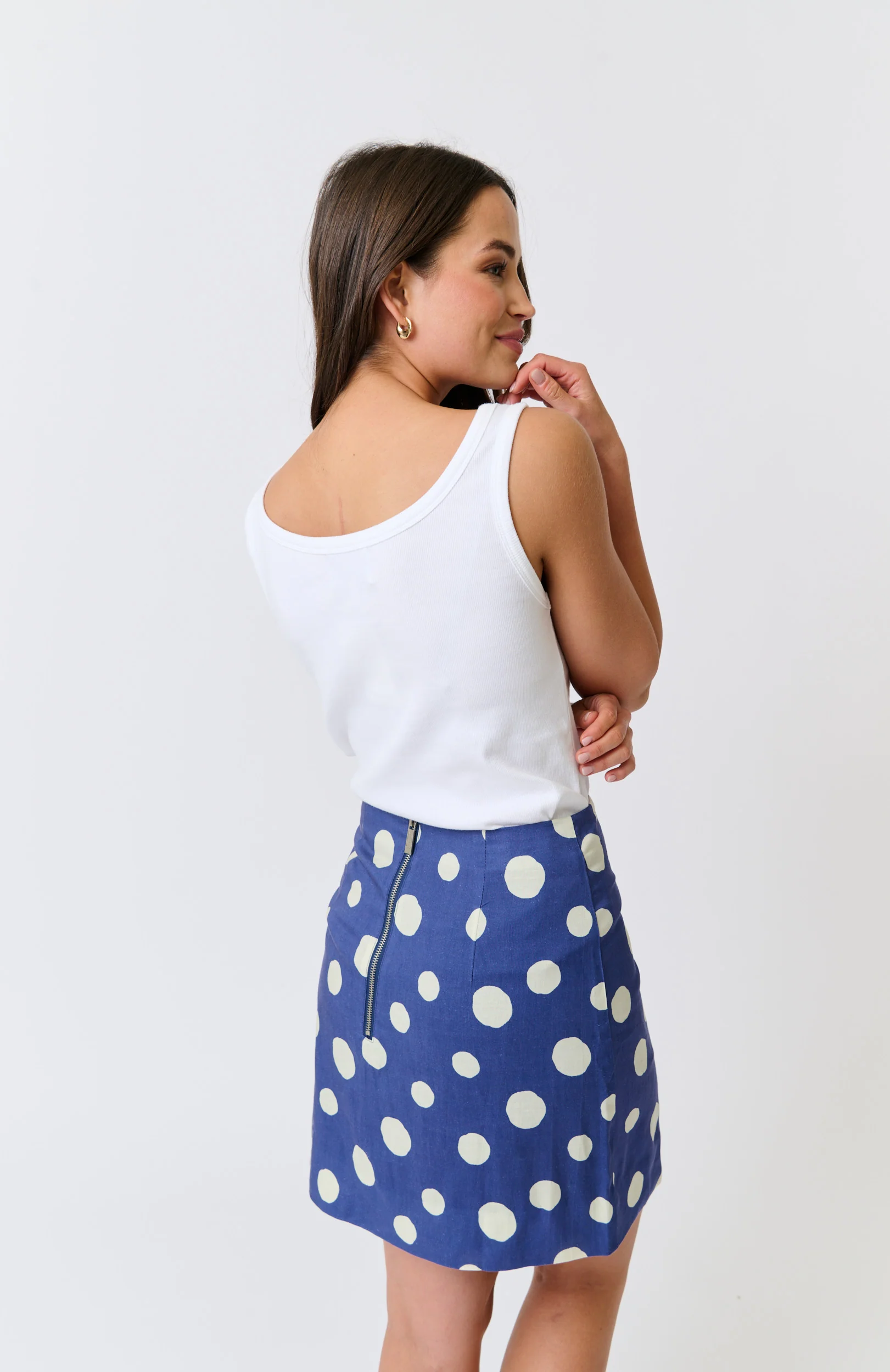 ZYLA MINI SKIRT - Navy Spot - Image 11