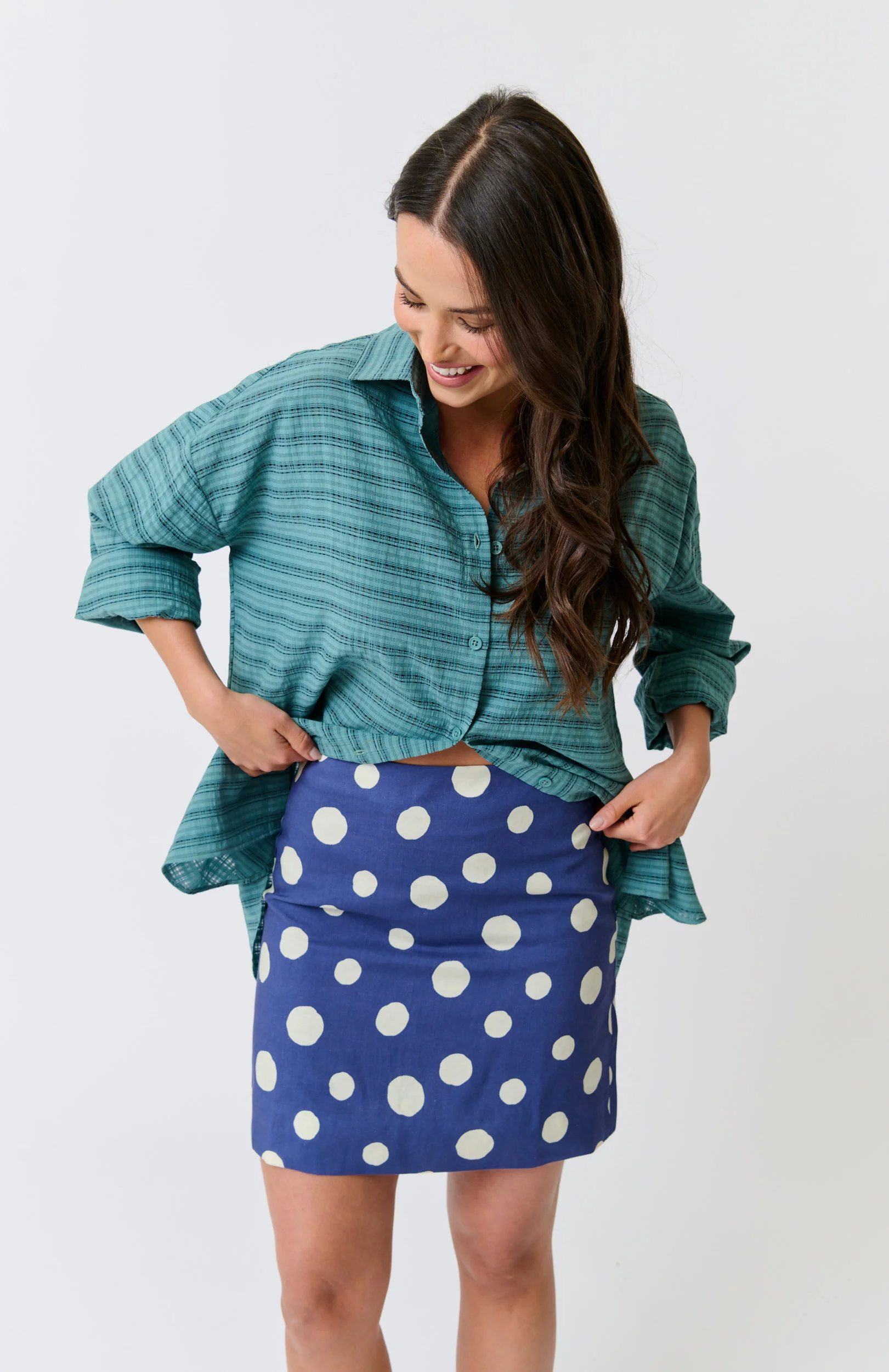 ZYLA MINI SKIRT - Navy Spot - Image 3