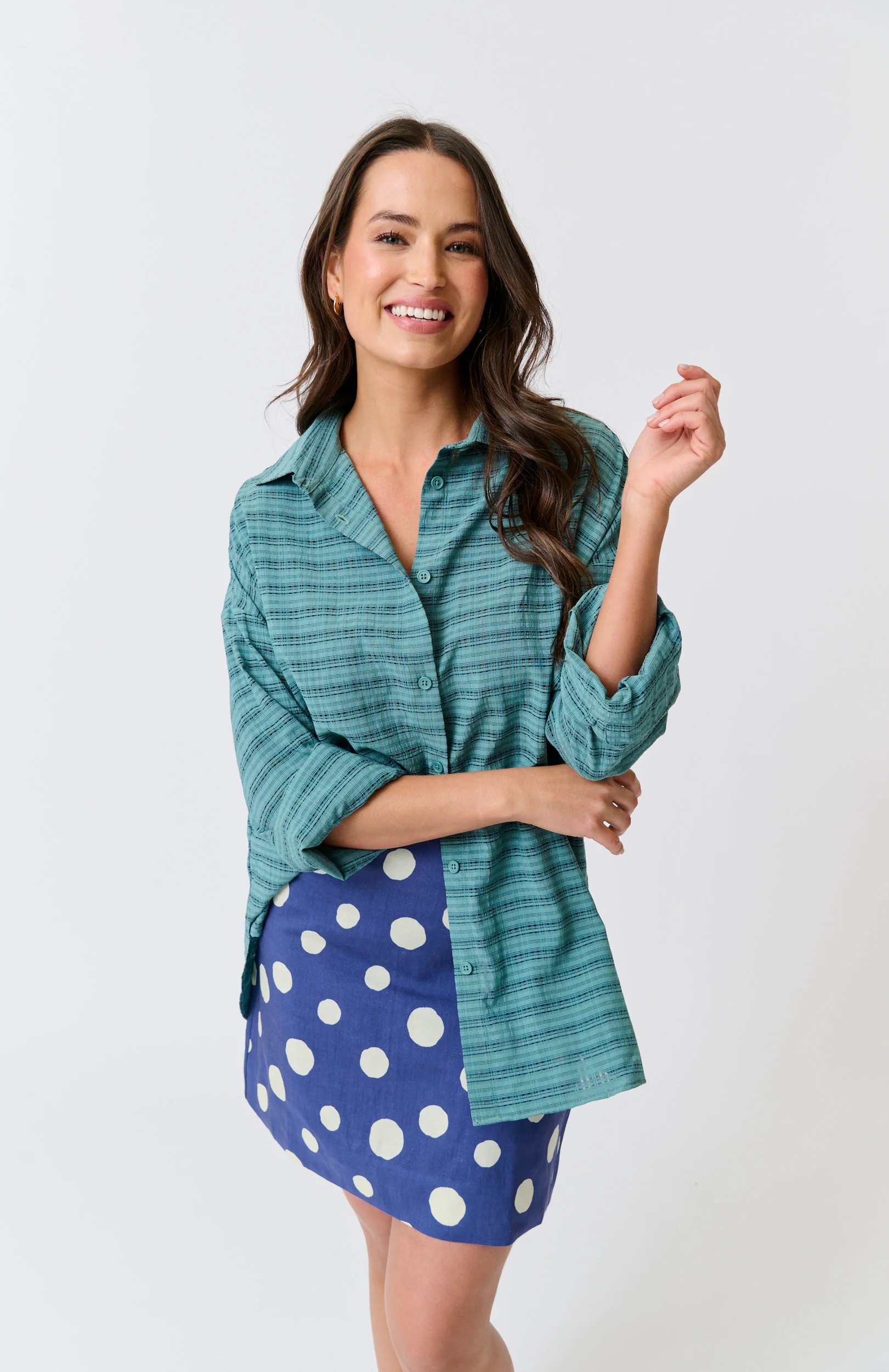 ZYLA MINI SKIRT - Navy Spot - Image 5