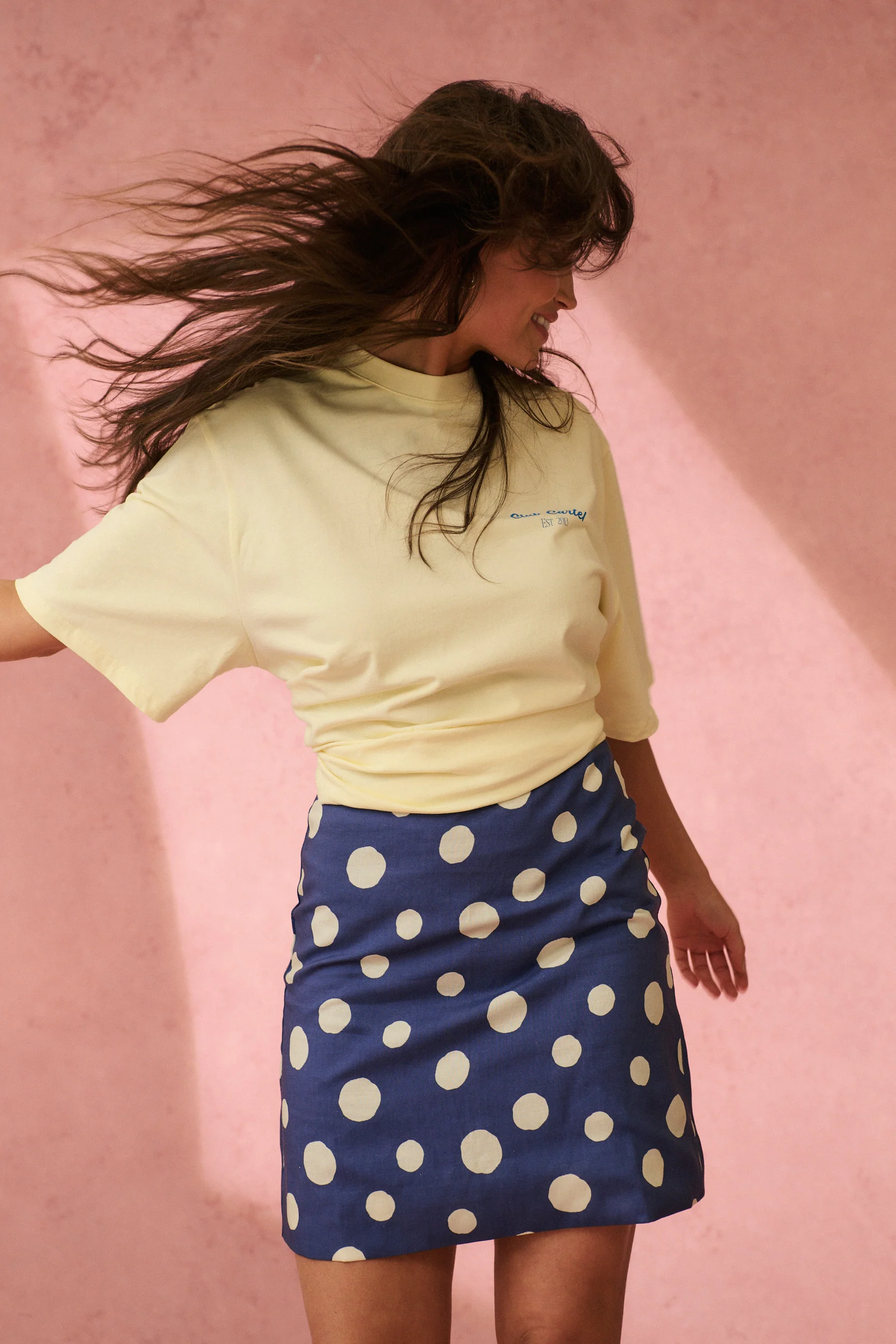 ZYLA MINI SKIRT - Navy Spot - Image 6
