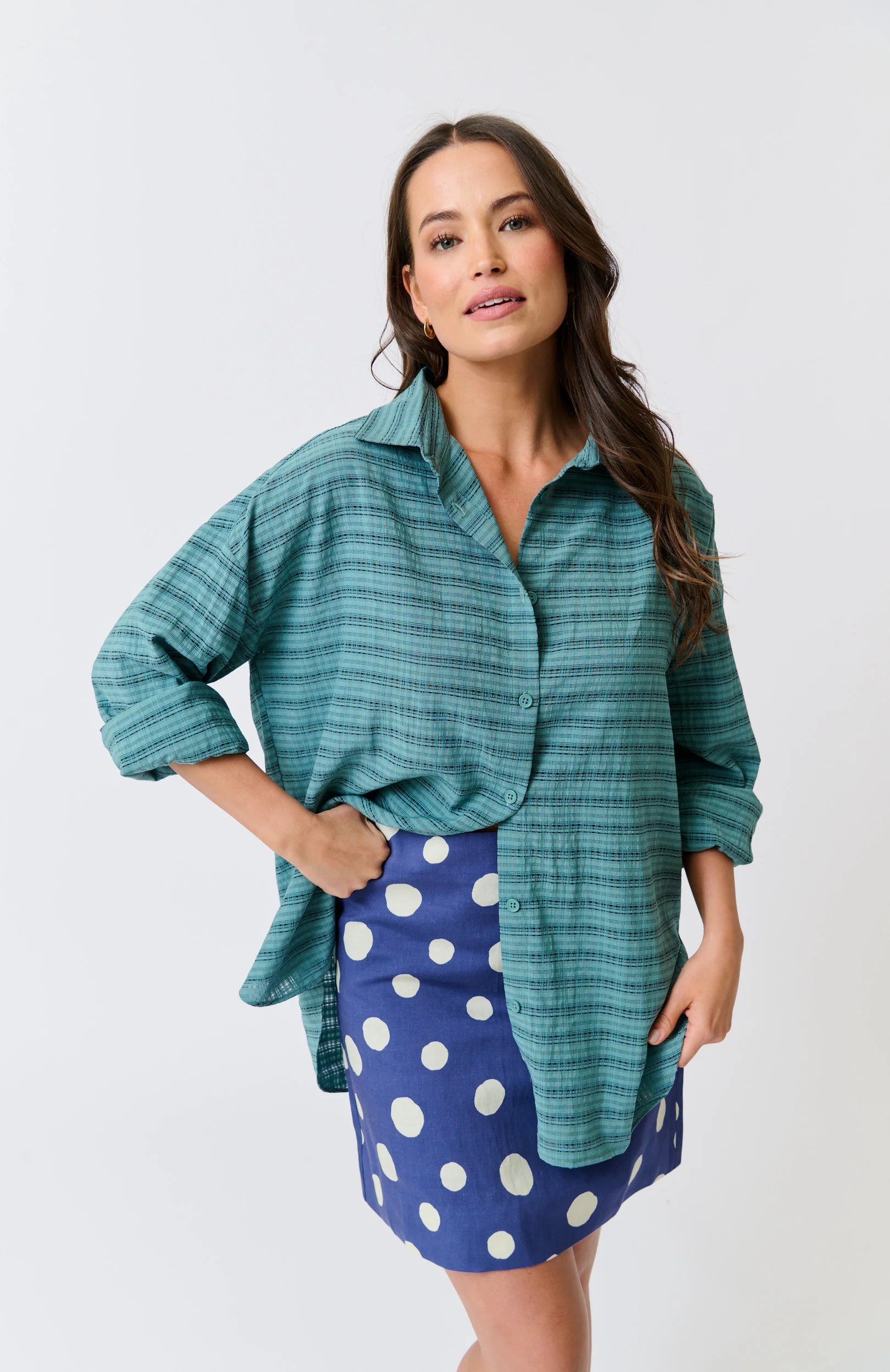 ZYLA MINI SKIRT - Navy Spot - Image 7